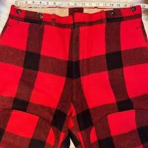 Vintage Woolrich Red and Black Plaid wool hunting pants.  EXCELLENT